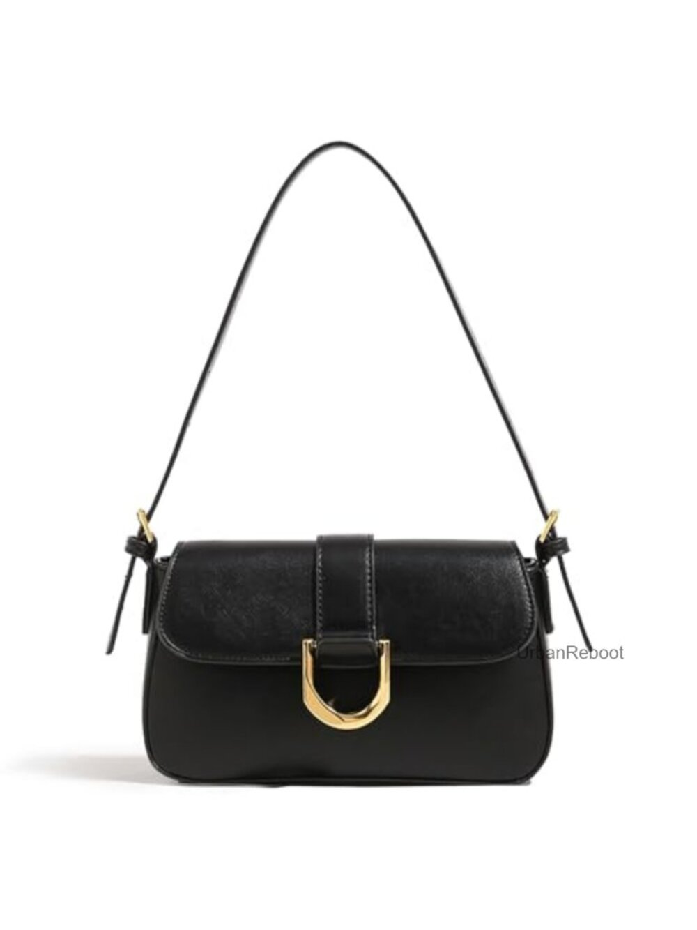 Small Vegan Leather Shoulder Bag with 2 Adjustable Straps